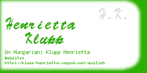 henrietta klupp business card